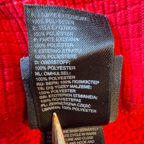 The North Face 1/4 Zip Pullover Mens Med Red Waffle Fleece Athleisure Outdoors - Picture 11 of 12